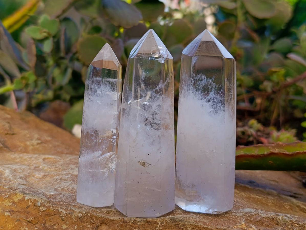 Polished Clear Quartz Crystals x 12 From Madagascar - Toprock Gemstones and Minerals 