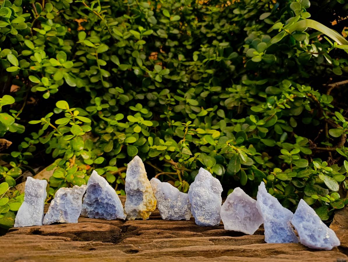 Natural Etched Blue Lace Agate Specimens x 24 From Namibia - Toprock Gemstones and Minerals 