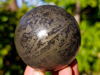 Polished Rare Pharaoh Stone Pyrite in Basalt Spheres x 2 Iron Duke Mine, Zimbabwe - Toprock Gemstones and Minerals 