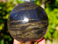 Polished Rare Pharaoh Stone Pyrite in Basalt Spheres x 2 Iron Duke Mine, Zimbabwe - Toprock Gemstones and Minerals 