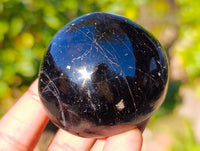 Polished Black Tourmaline Palm Stones x 12 From Madagascar - Toprock Gemstones and Minerals 