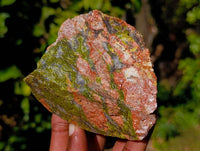 Natural Unakite Cobbed Specimens x 12 From South Africa
