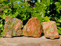 Natural Unakite Cobbed Specimens x 12 From South Africa