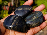 Polished Rare Pharaoh Stone Pyrite in Basalt Palm Stones x 12 Iron Duke Mine, Zimbabwe - Toprock Gemstones and Minerals 