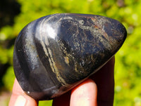 Polished Rare Pharaoh Stone Pyrite in Basalt Palm Stones x 12 Iron Duke Mine, Zimbabwe - Toprock Gemstones and Minerals 