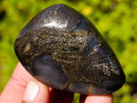 Polished Rare Pharaoh Stone Pyrite in Basalt Palm Stones x 12 Iron Duke Mine, Zimbabwe - Toprock Gemstones and Minerals 