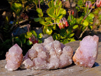 Natural Amethyst Spirit Quartz Clusters x 3 From Boekenhouthoek, South Africa