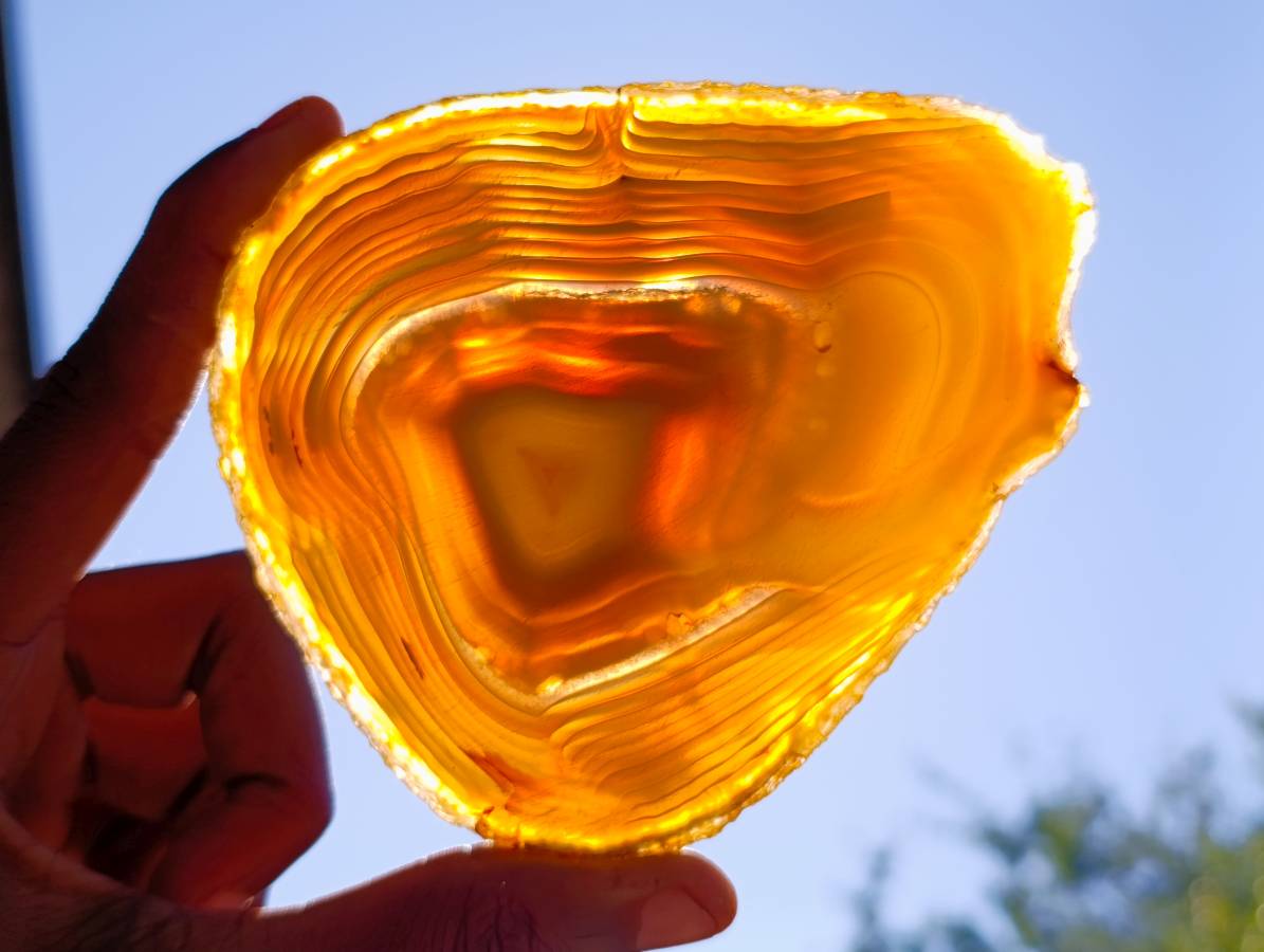 Polished Banded Agate Slices x 6 From Madagascar - Toprock Gemstones and Minerals 