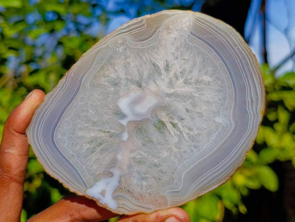 Polished Banded Agate Slices x 6 From Madagascar - Toprock Gemstones and Minerals 