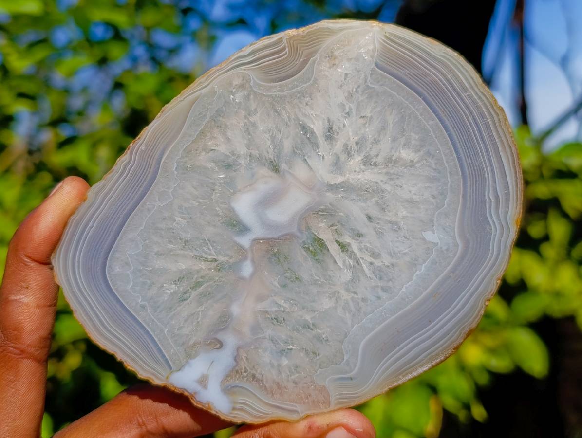 Polished Banded Agate Slices x 6 From Madagascar - Toprock Gemstones and Minerals 