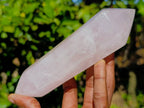 Polished Double Terminated Rose Quartz Points x 4 Madagascar - Toprock Gemstones and Minerals 