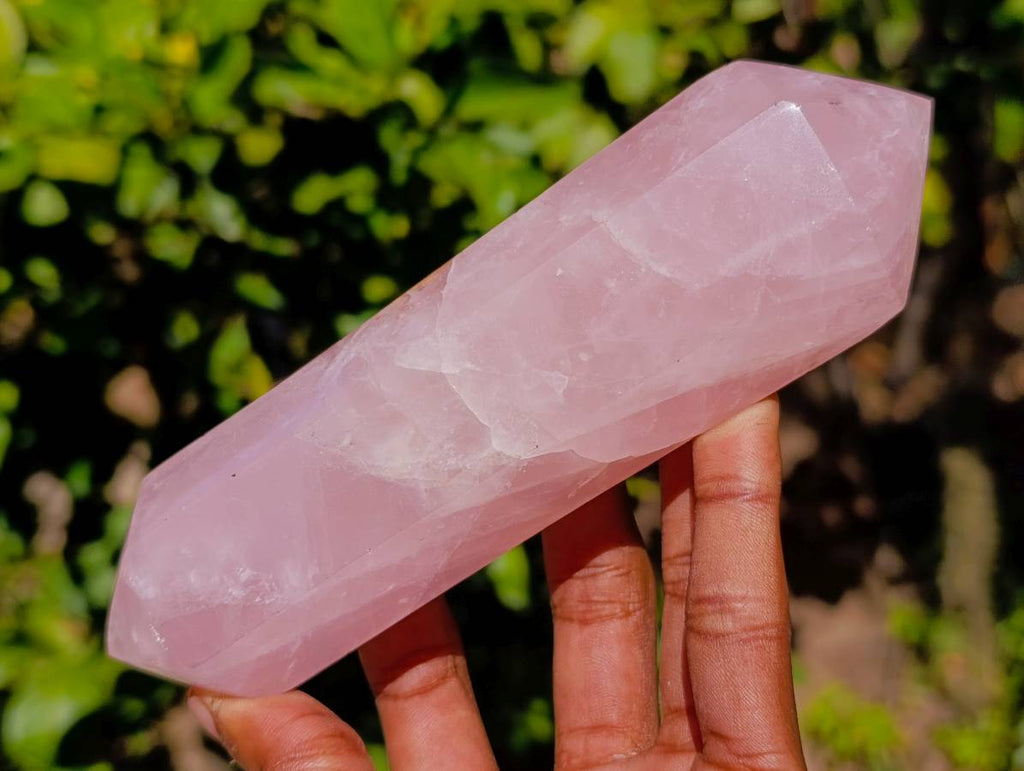 Polished Double Terminated Rose Quartz Points x 4 Madagascar - Toprock Gemstones and Minerals 