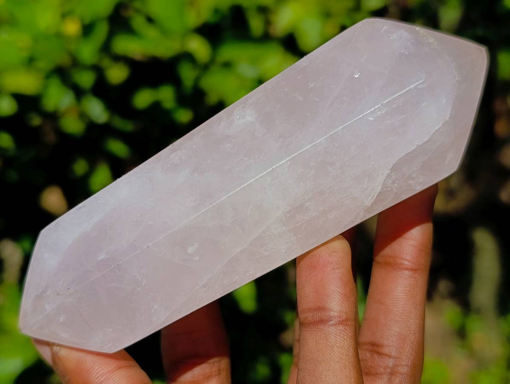 Polished Double Terminated Rose Quartz Points x 4 Madagascar - Toprock Gemstones and Minerals 