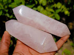 Polished Double Terminated Rose Quartz Points x 4 Madagascar - Toprock Gemstones and Minerals 