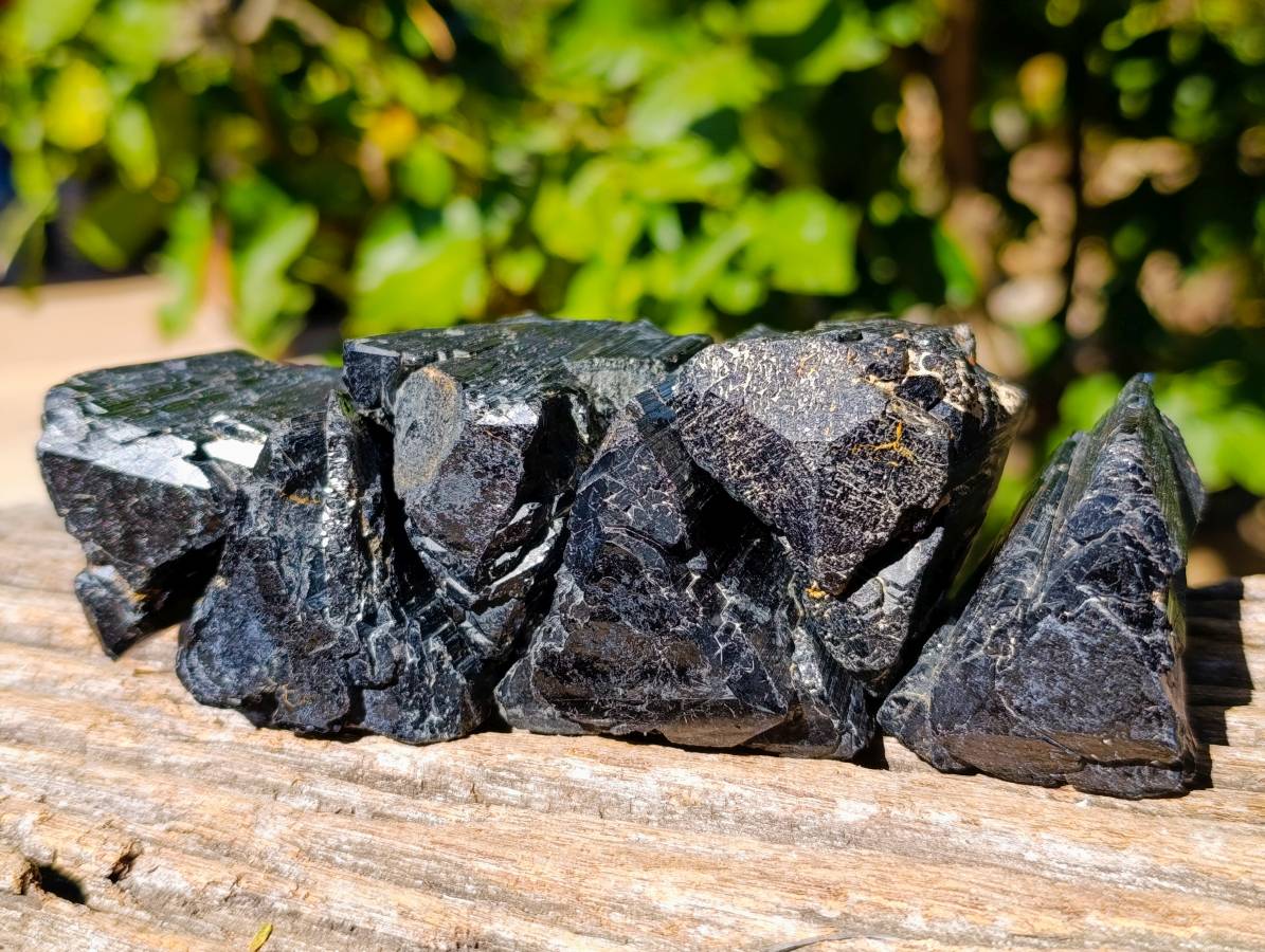 Natural Schorl Black Tourmaline Specimens x 6 From Erongo, Namibia - Toprock Gemstones and Minerals 