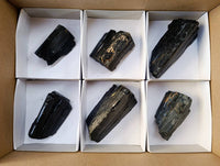 Natural Schorl Black Tourmaline Specimens x 6 From Erongo, Namibia