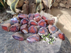 Polished On One Side Red Sashe River Agate Nodules x 20 From Zimbabwe - Toprock Gemstones and Minerals 