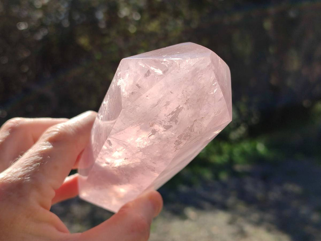Polished Rose Quartz Double Terminated Points x 2 From Madagascar - Toprock Gemstones and Minerals 