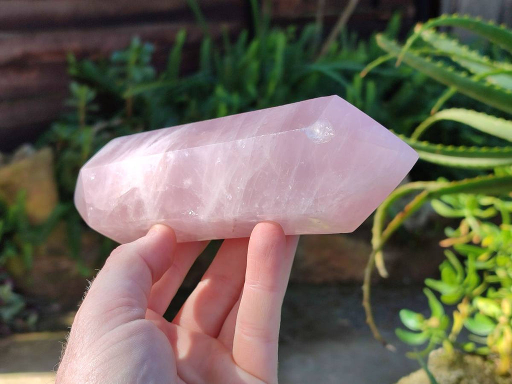 Polished Rose Quartz Double Terminated Points x 2 From Madagascar - Toprock Gemstones and Minerals 