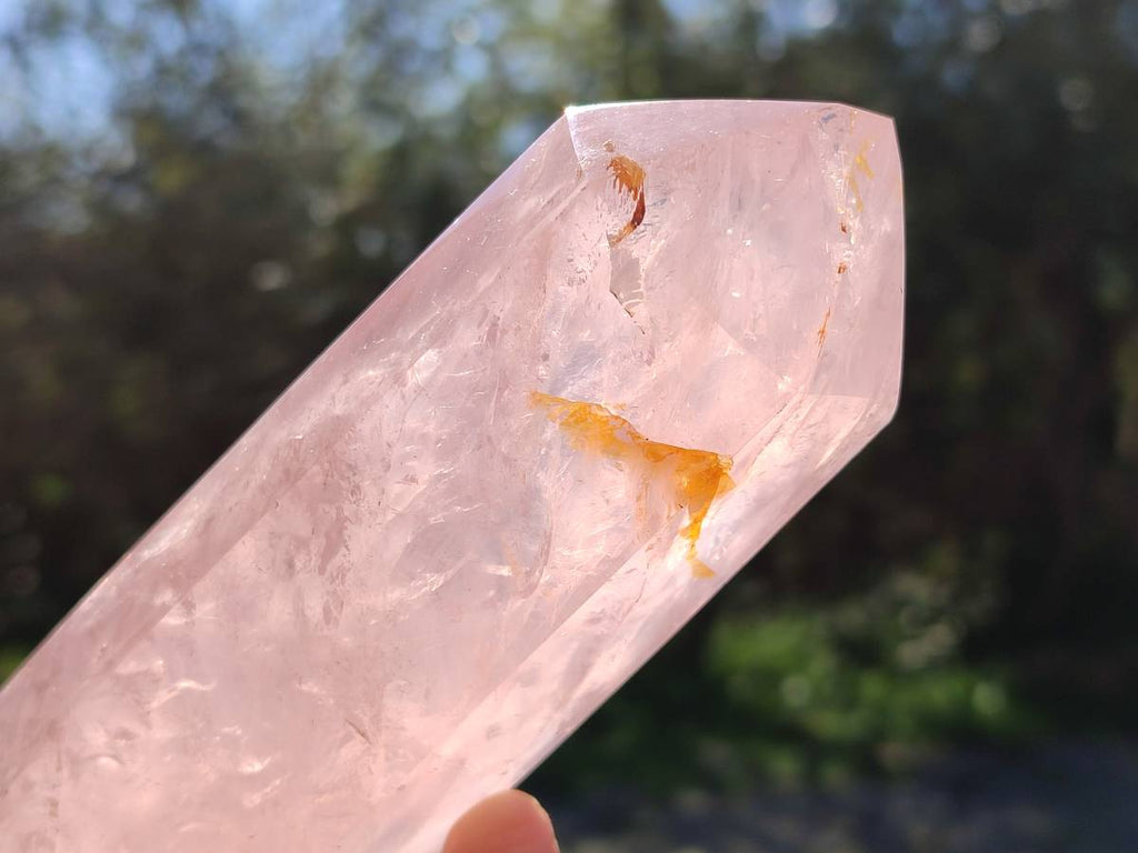Polished Rose Quartz Double Terminated Points x 2 From Madagascar - Toprock Gemstones and Minerals 
