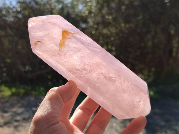 Polished Rose Quartz Double Terminated Points x 2 From Madagascar - Toprock Gemstones and Minerals 