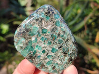 Polished Emerald Mica 'Mutokolite' Standing Free Forms x 3 From Mutoko, Zimbabwe - Toprock Gemstones and Minerals 
