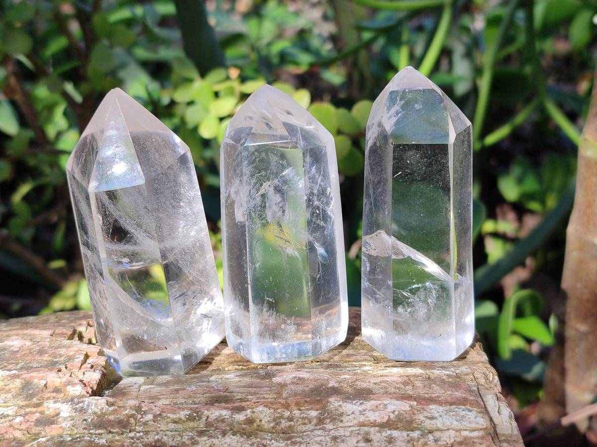 Polished Clear Quartz Crystals x 12 From Madagascar - Toprock Gemstones and Minerals 