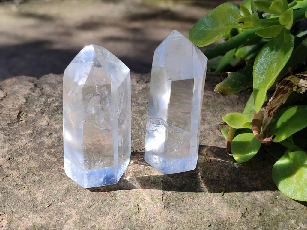 Polished Clear Quartz Crystals x 12 From Madagascar - Toprock Gemstones and Minerals 