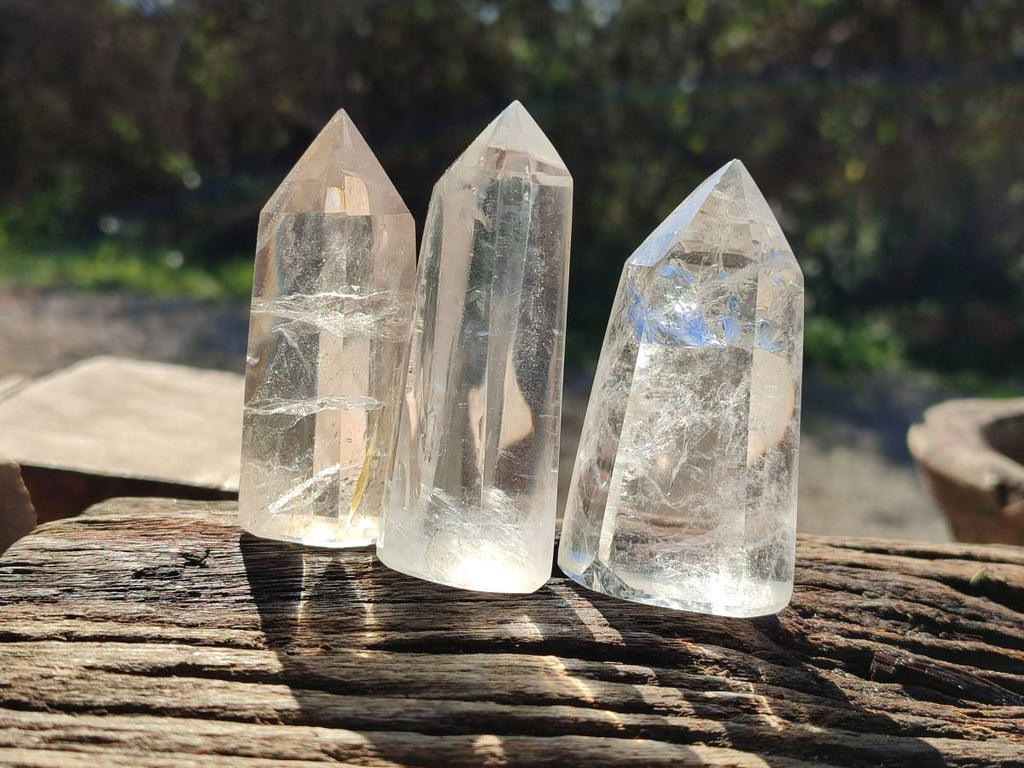 Polished Clear Quartz Crystals x 12 From Madagascar - Toprock Gemstones and Minerals 