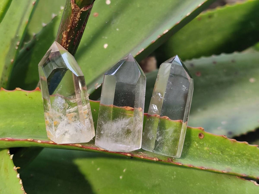 Polished Smokey Wispy Phantom Quartz Crystals x 20 From Anzojorabe, Madagascar - Toprock Gemstones and Minerals 