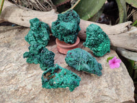 Natural Silky Malachite Specimens x 6 From Kasompe, Congo - Toprock Gemstones and Minerals 