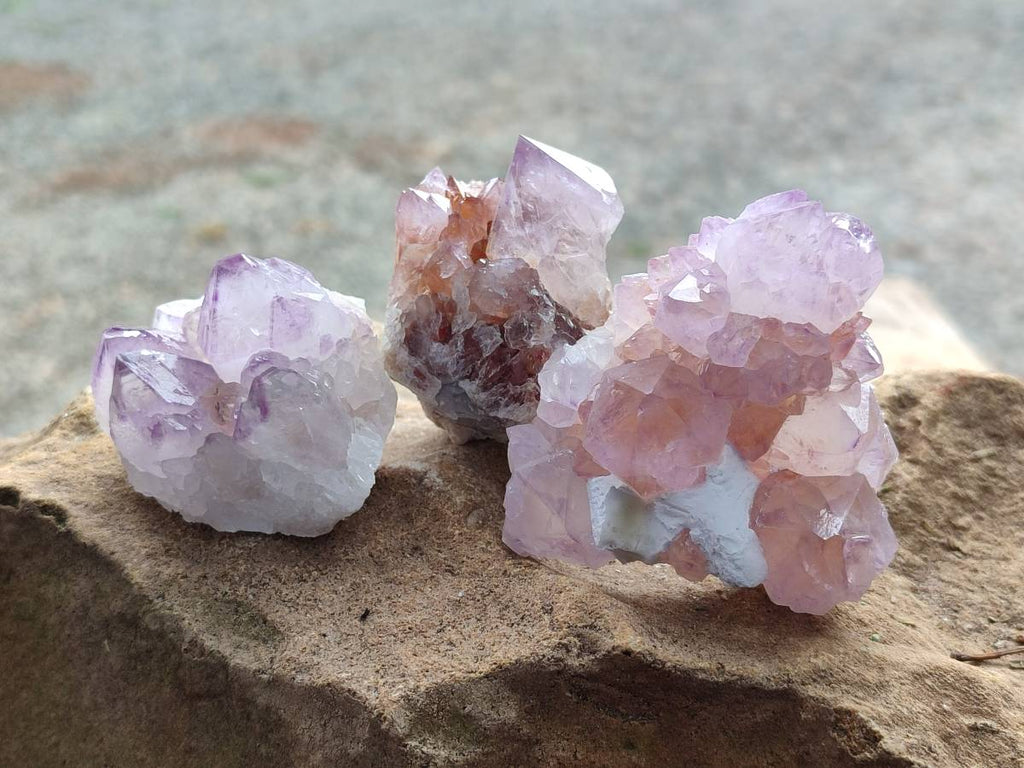 Natural Amethyst Spirit Quartz Clusters x 12 From Boekenhouthoek, South Africa - Toprock Gemstones and Minerals 