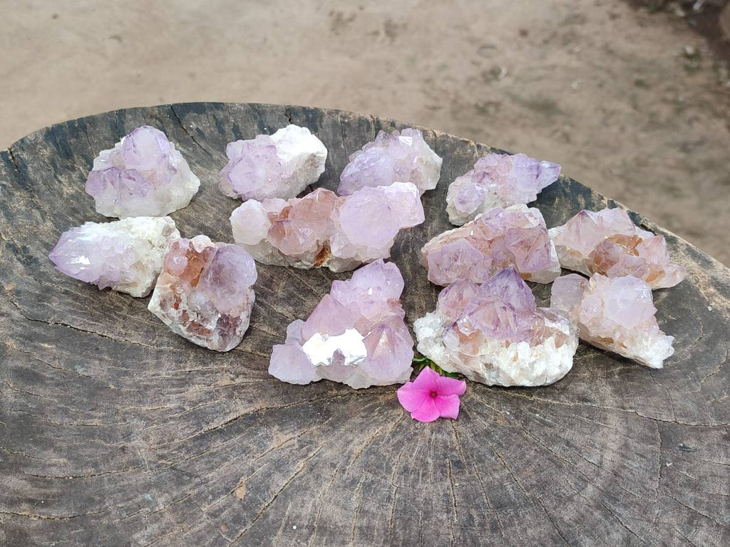 Natural Amethyst Spirit Quartz Clusters x 12 From Boekenhouthoek, South Africa - Toprock Gemstones and Minerals 