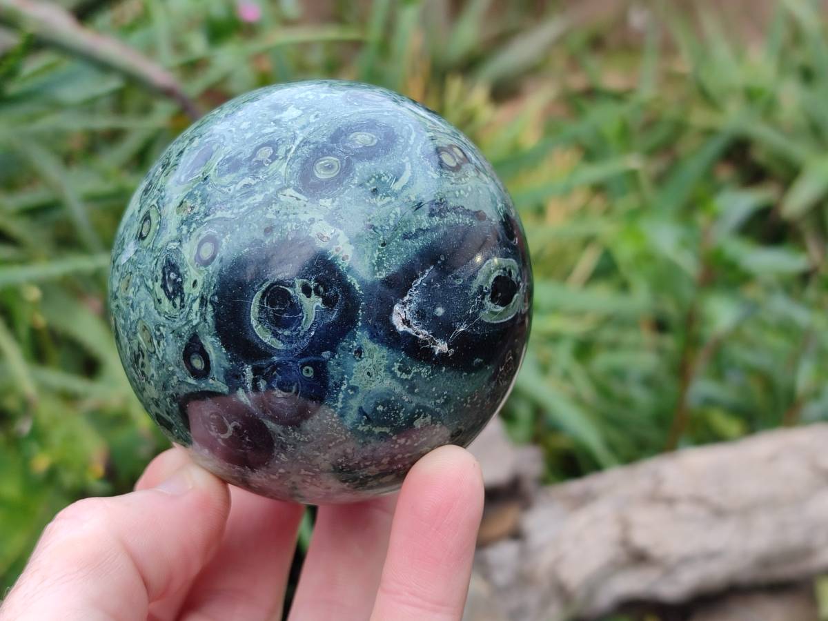 Polished Stromatolite Spheres x 3 From Katsepy, Madagascar - Toprock Gemstones and Minerals 