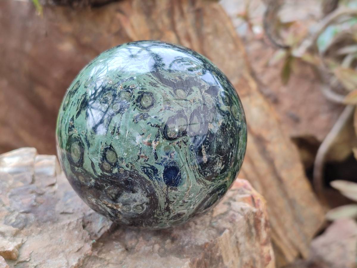 Polished Stromatolite Spheres x 3 From Katsepy, Madagascar - Toprock Gemstones and Minerals 
