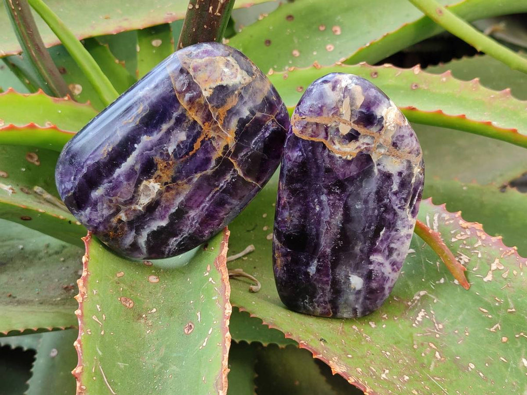 Polished Watermelon Fluorite Free Forms x 6 From Uis, Namibia - Toprock Gemstones and Minerals 