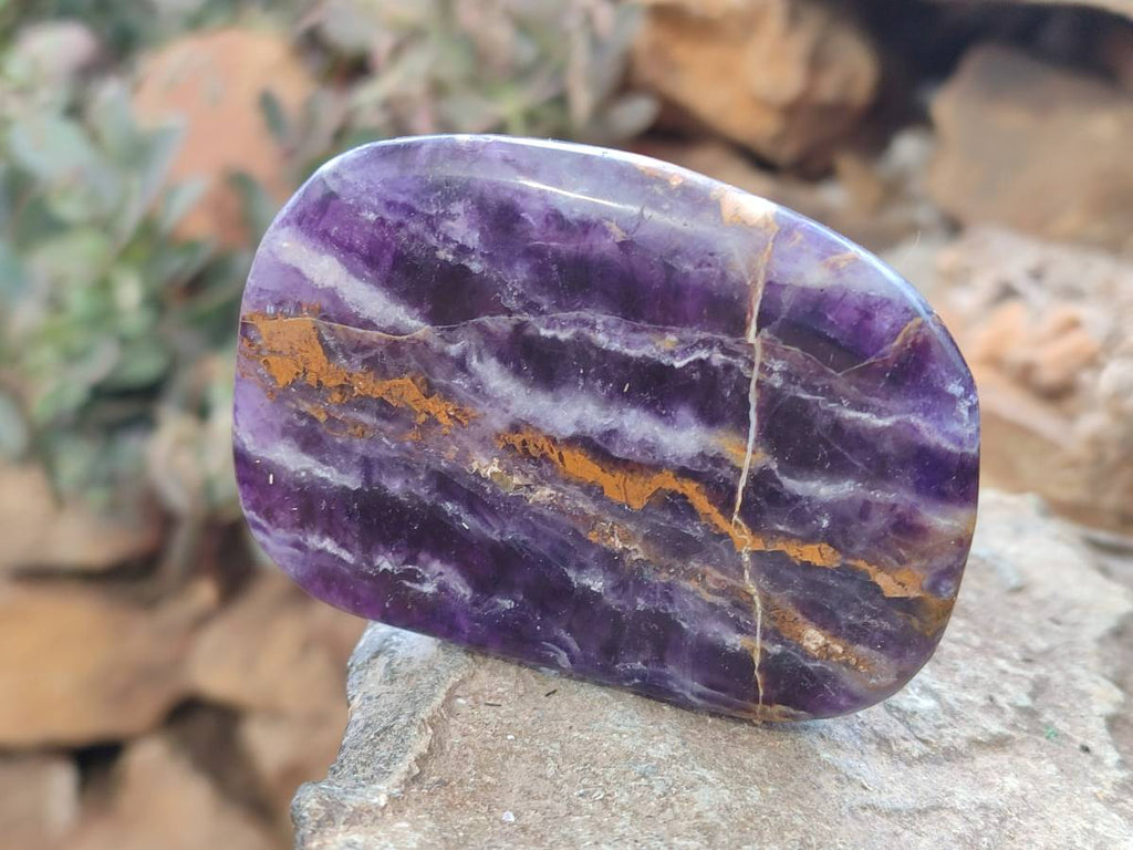 Polished Watermelon Fluorite Free Forms x 6 From Uis, Namibia - Toprock Gemstones and Minerals 