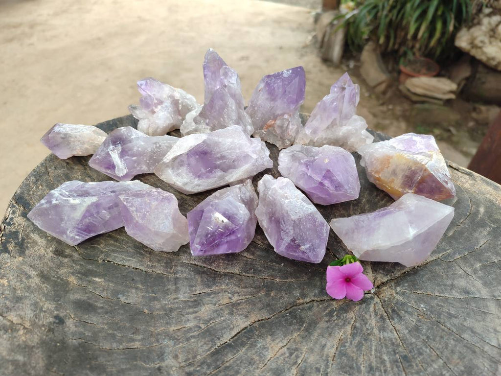 Natural Jacaranda Amethyst Quartz Crystals x 14 From Mumbwa, Zambia - Toprock Gemstones and Minerals 