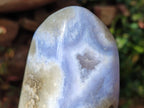 Polished Blue Lace Agate Standing Free Forms x 2 From Nsanje, Malawi - Toprock Gemstones and Minerals 