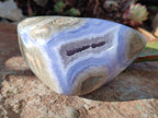 Polished Blue Lace Agate Standing Free Forms x 2 From Nsanje, Malawi - Toprock Gemstones and Minerals 