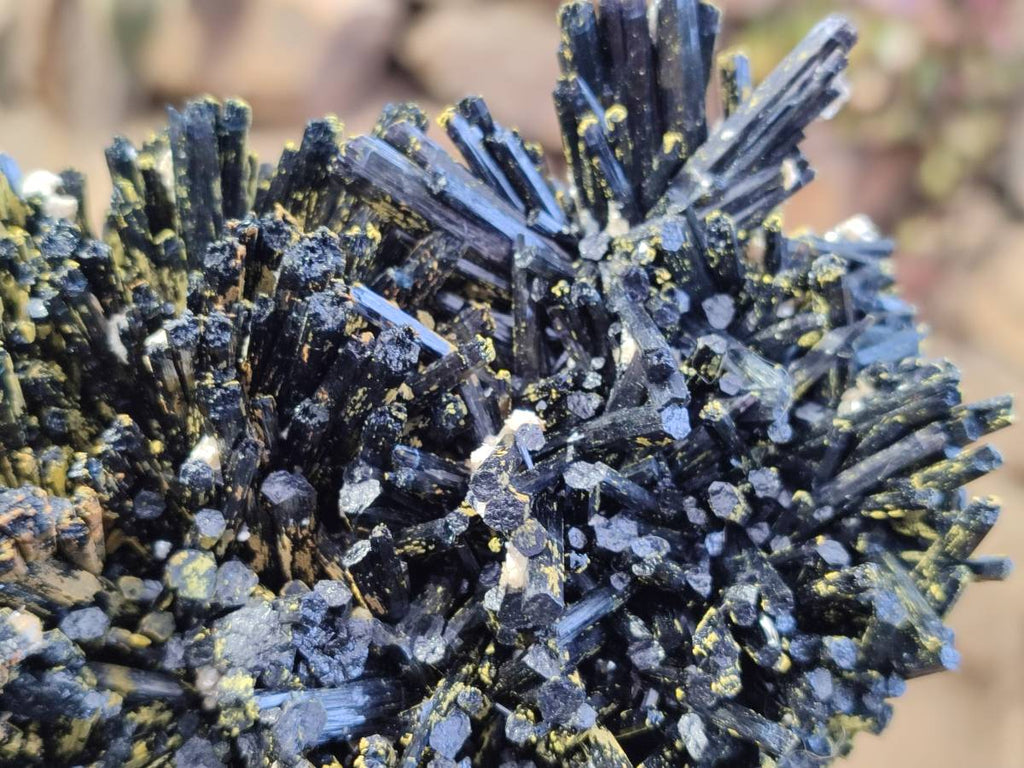 Natural Schorl Black Tourmaline Specimen With Hyalite Opal x 1 From Namibia - Toprock Gemstones and Minerals 