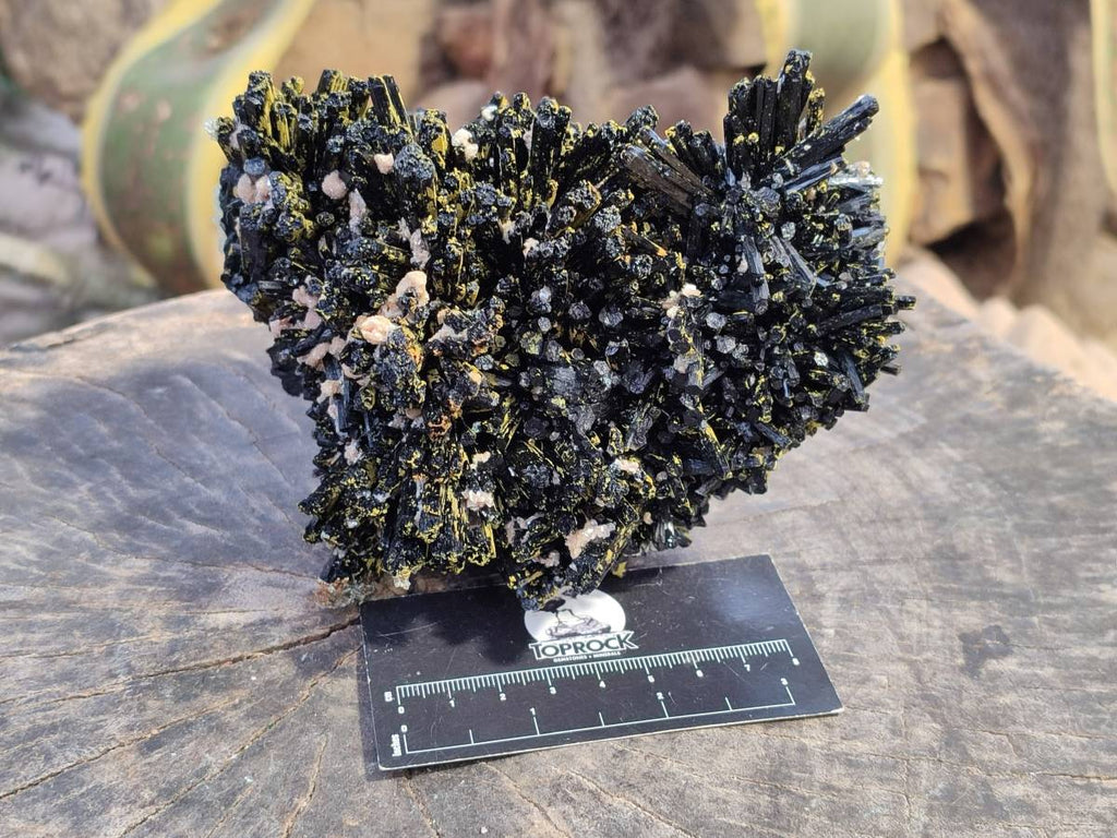 Natural Schorl Black Tourmaline Specimen With Hyalite Opal x 1 From Namibia - Toprock Gemstones and Minerals 
