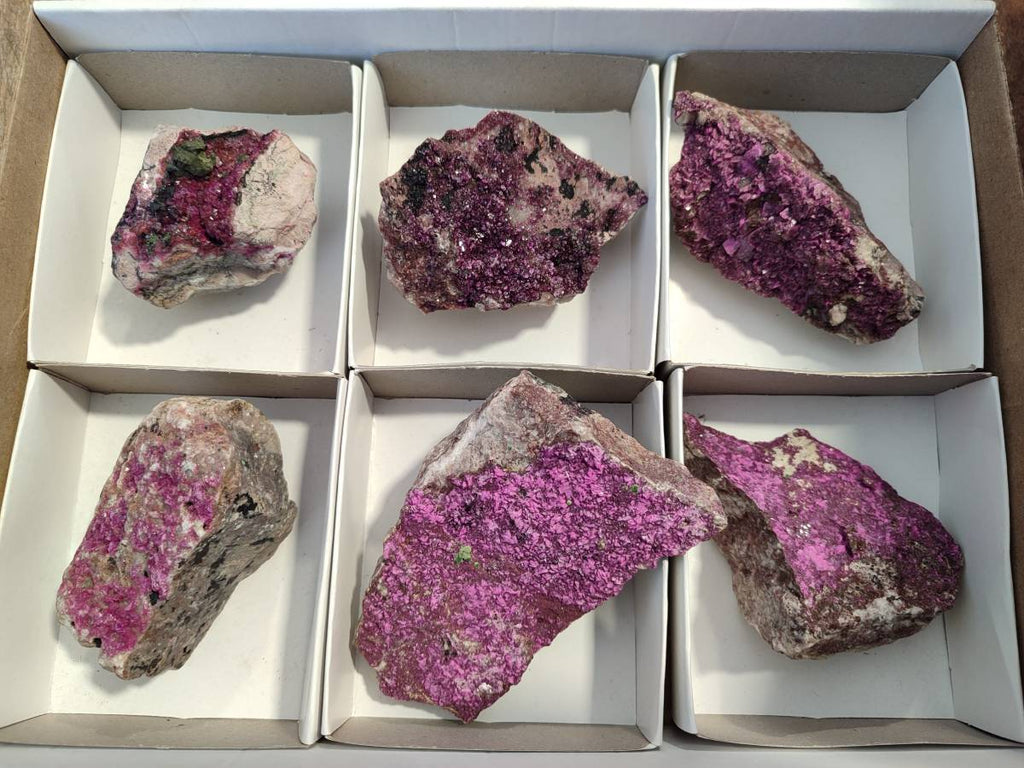 Natural Salrose Cobaltion Dolomite Specimens x 6 From Kakanda, Congo - Toprock Gemstones and Minerals 