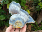 Natural Blue Lace Agate Geode Specimens x 3 From Nsanje, Malawi - Toprock Gemstones and Minerals 