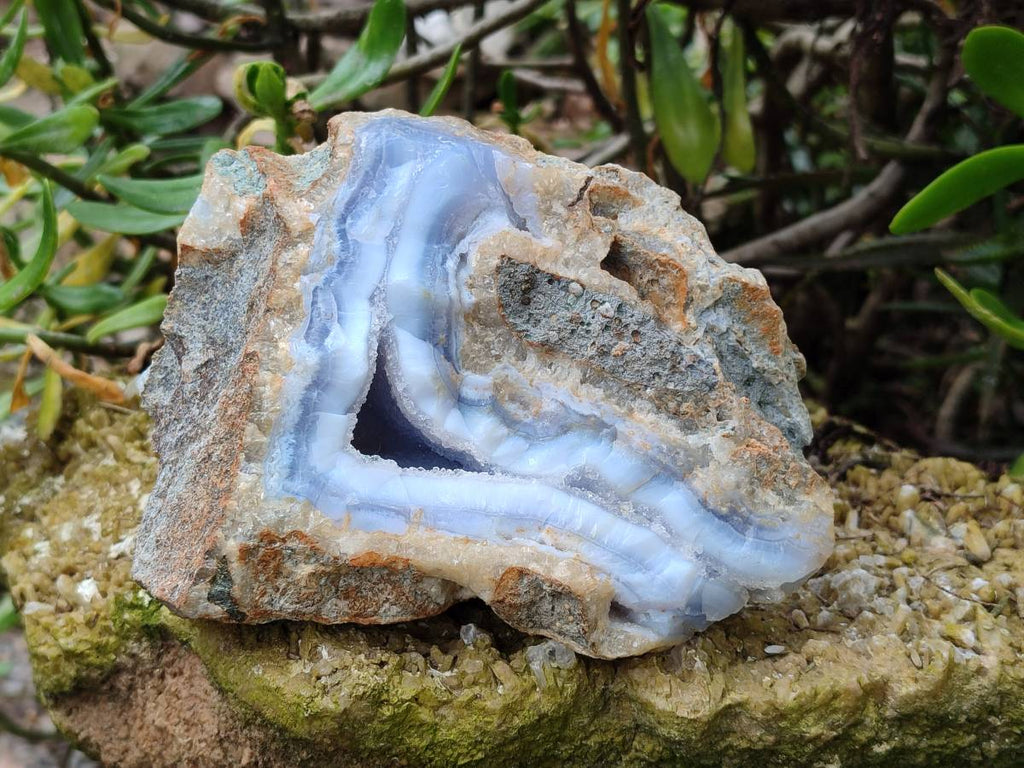 Natural Blue Lace Agate Geode Specimens x 3 From Nsanje, Malawi - Toprock Gemstones and Minerals 