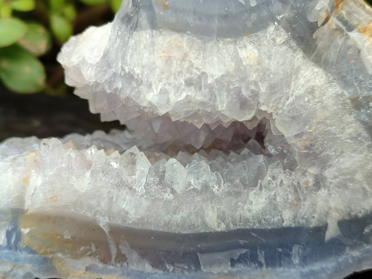 Natural Blue Lace Agate Geode Specimens x 3 From Nsanje, Malawi - Toprock Gemstones and Minerals 