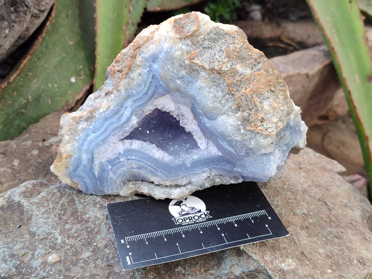 Natural Blue Lace Agate Geode Specimens x 3 From Nsanje, Malawi - Toprock Gemstones and Minerals 