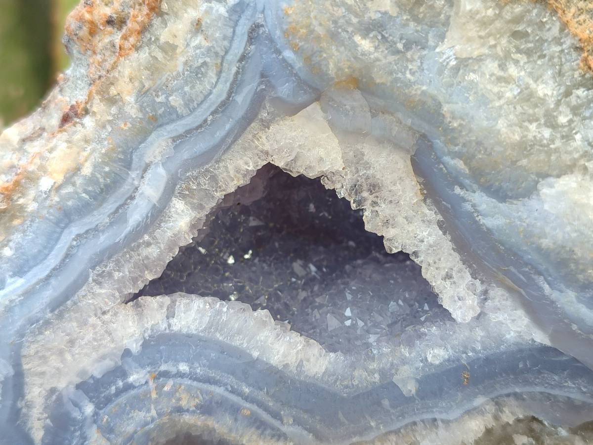 Natural Blue Lace Agate Geode Specimens x 3 From Nsanje, Malawi - Toprock Gemstones and Minerals 