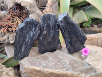 Natural Schorl Black Tourmaline Specimens x 3 From Namibia - Toprock Gemstones and Minerals 