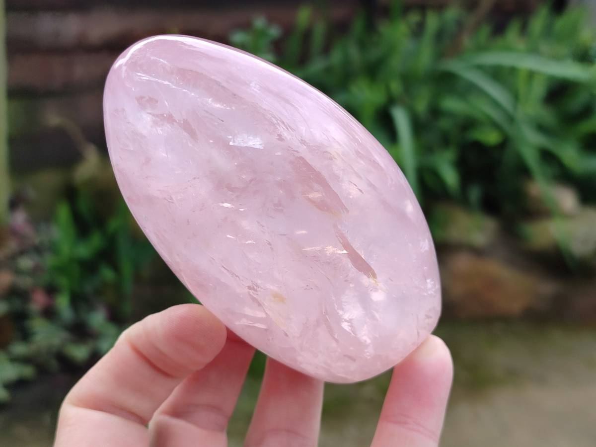 Polished Rose Quartz Standing Free Forms x 3 From Madagascar - Toprock Gemstones and Minerals 